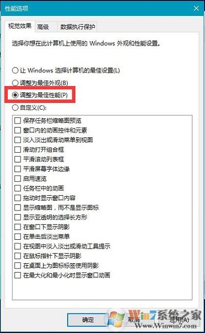 Win10系統開啟和關閉動畫效果的方法