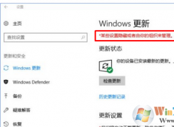 win10系統無法自動更新提示“某些設置隱藏或由你的組織來管理”怎么辦