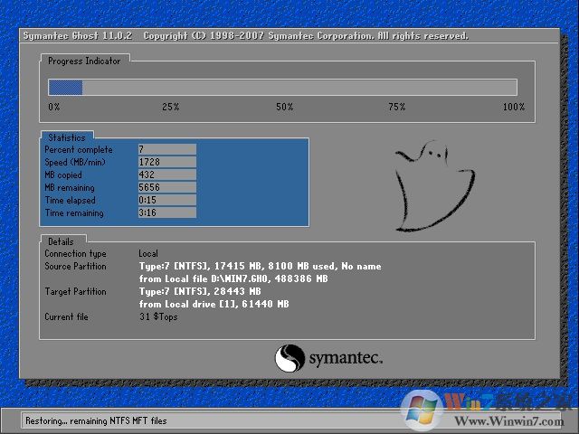 雨林木風 Ghost Win7 32位旗艦版 v2017.10