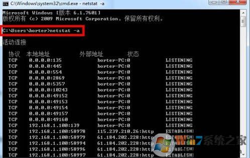 如何查看電腦開放了哪些端口號？Win7電腦查看系統的開放端口的方法