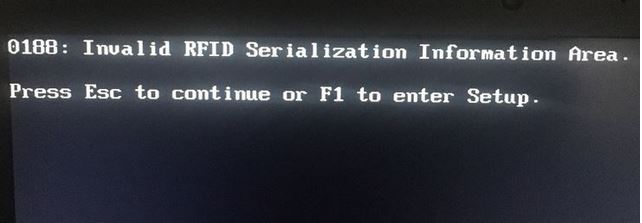 筆記本無法開機 0188:Invalid RFID Serialization Information Area解決方法
