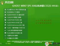 【大白菜Win7裝機版】Win7 64位穩定純凈版ISO鏡像v2020