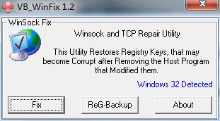 WinsockxpFix(TCP/IP修復工具) V1.2 綠色版