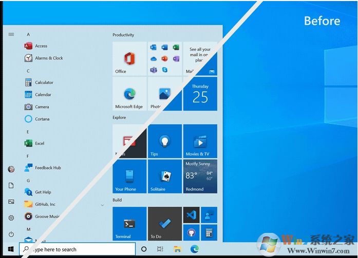 Win10新版開始菜單發布:刪除動態磁貼換成主題感知磁貼