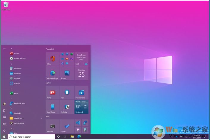 Win10新版開始菜單發布:刪除動態磁貼換成主題感知磁貼
