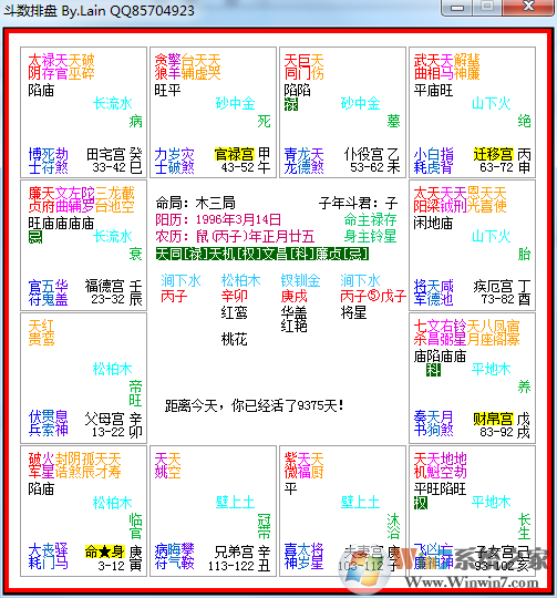 紫微斗數排盤軟件 V1.0 綠色版