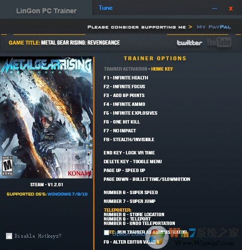 合金裝備崛起復仇二十一項修改器 v1.2.01(3DM版)