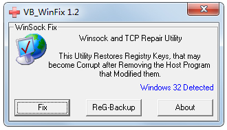 WinSockFix(網絡連接修復軟件) V1.2 綠色版