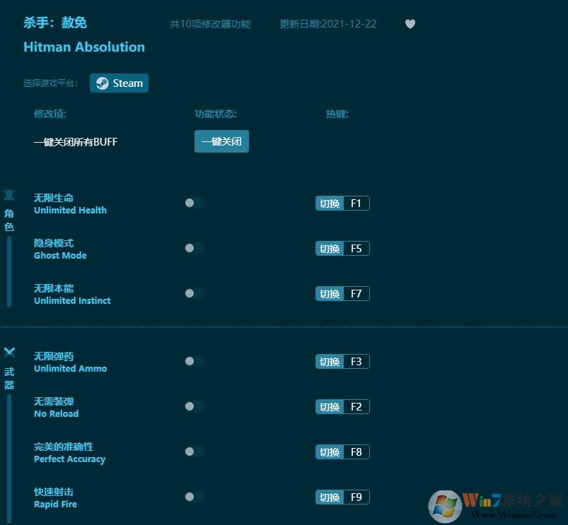殺手赦免十項修改器 v1.3.17