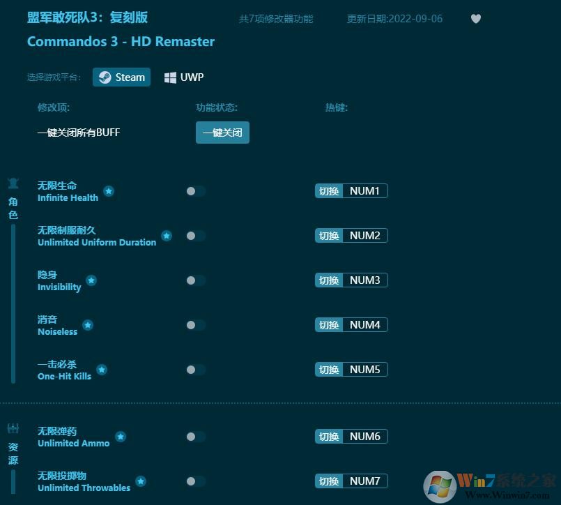 盟軍敢死隊3復刻版全能修改器 v2022.9最新版