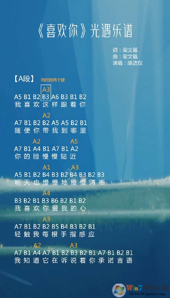 光遇簡譜《喜歡你》怎么彈？光遇簡譜大全