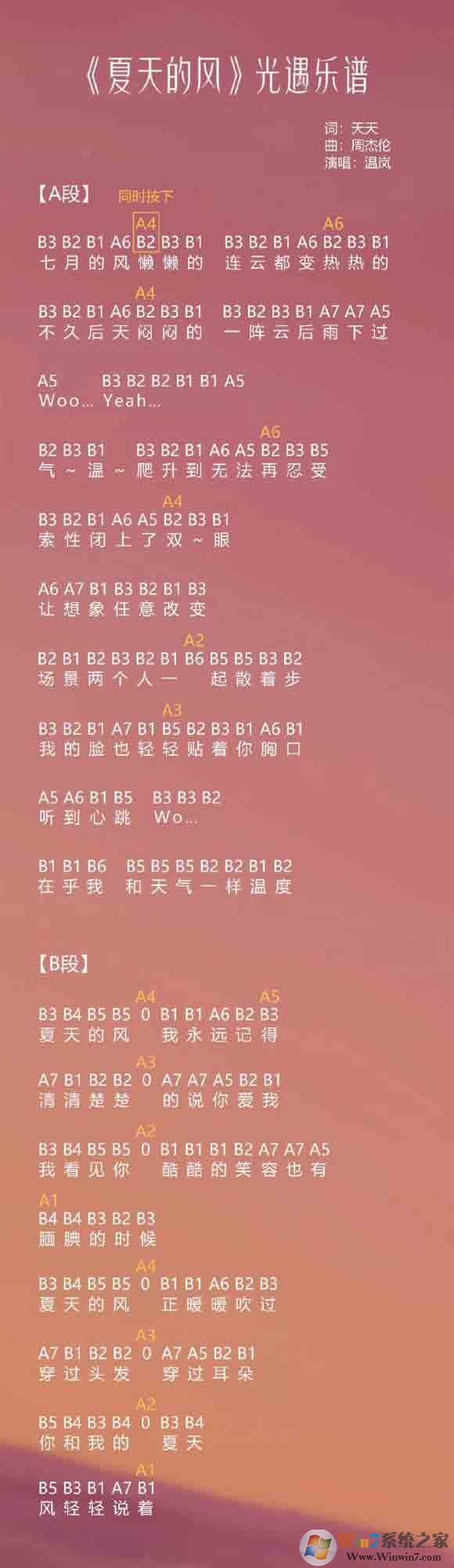 光遇簡譜《夏天的風(fēng)》怎么彈?光遇簡譜大全