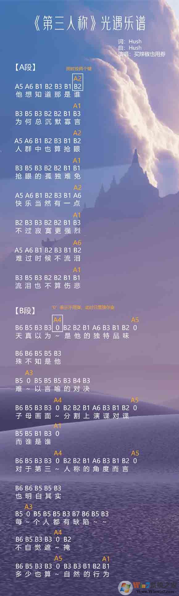光遇簡譜《第三人稱》怎么彈？光遇簡譜大全