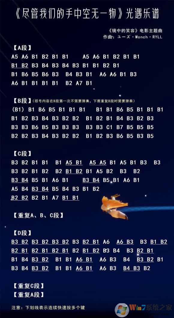 光遇簡譜《盡管我們手中空無一物》怎么彈？光遇簡譜大全