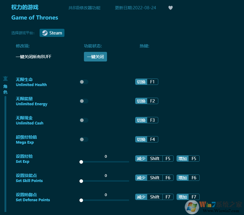 權(quán)力的游戲八項修改器
