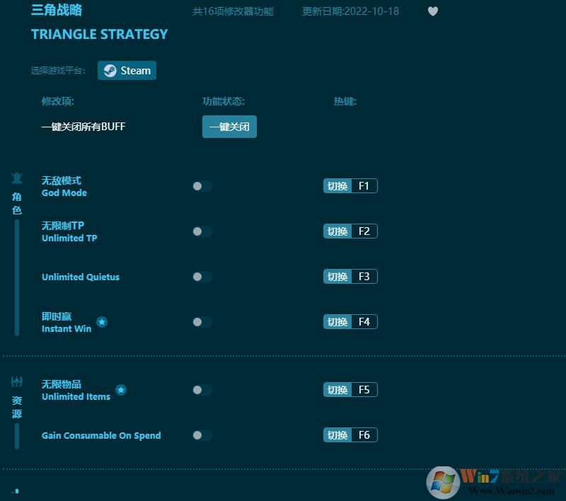 三角戰略十六項修改器 v2022.10最新版