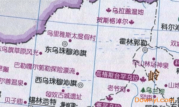內蒙古自治區旅游地圖